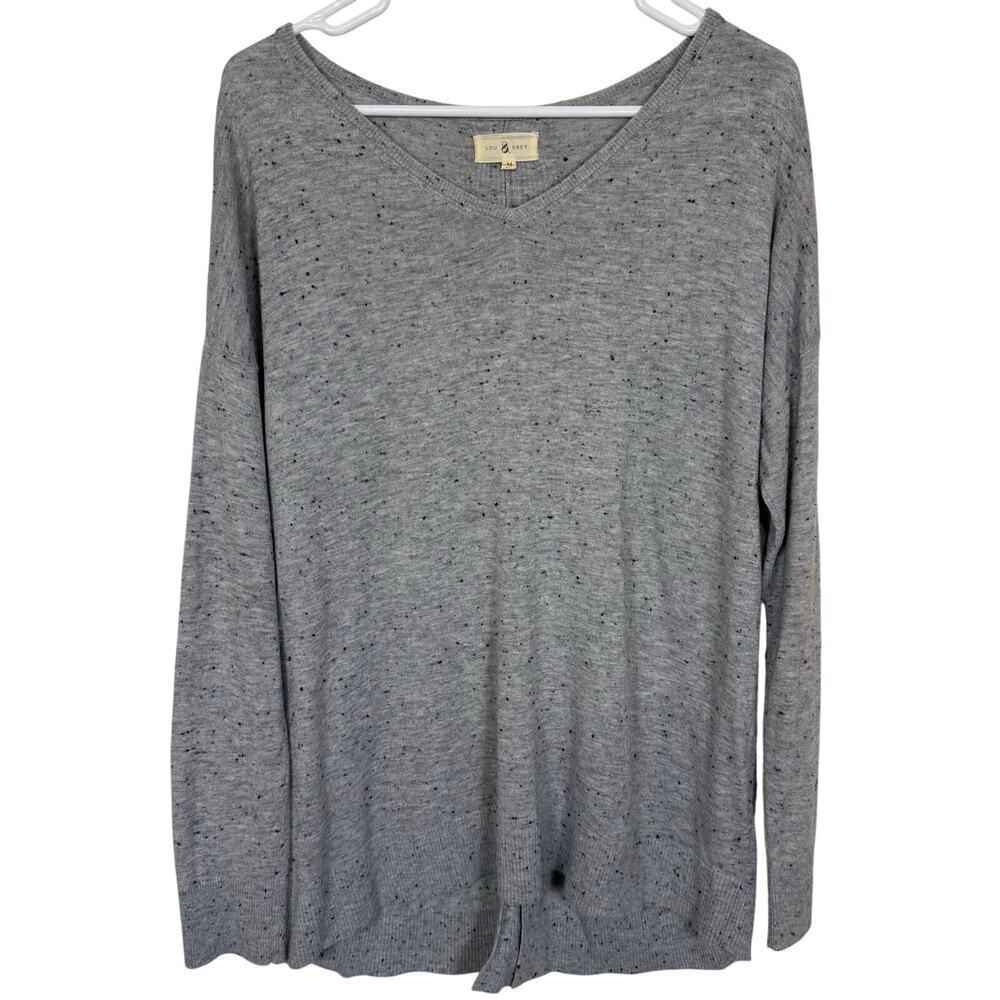 Lou & Grey Oversized Sweater Tunic Lightweight V-Neck Ribbing Medium EUC